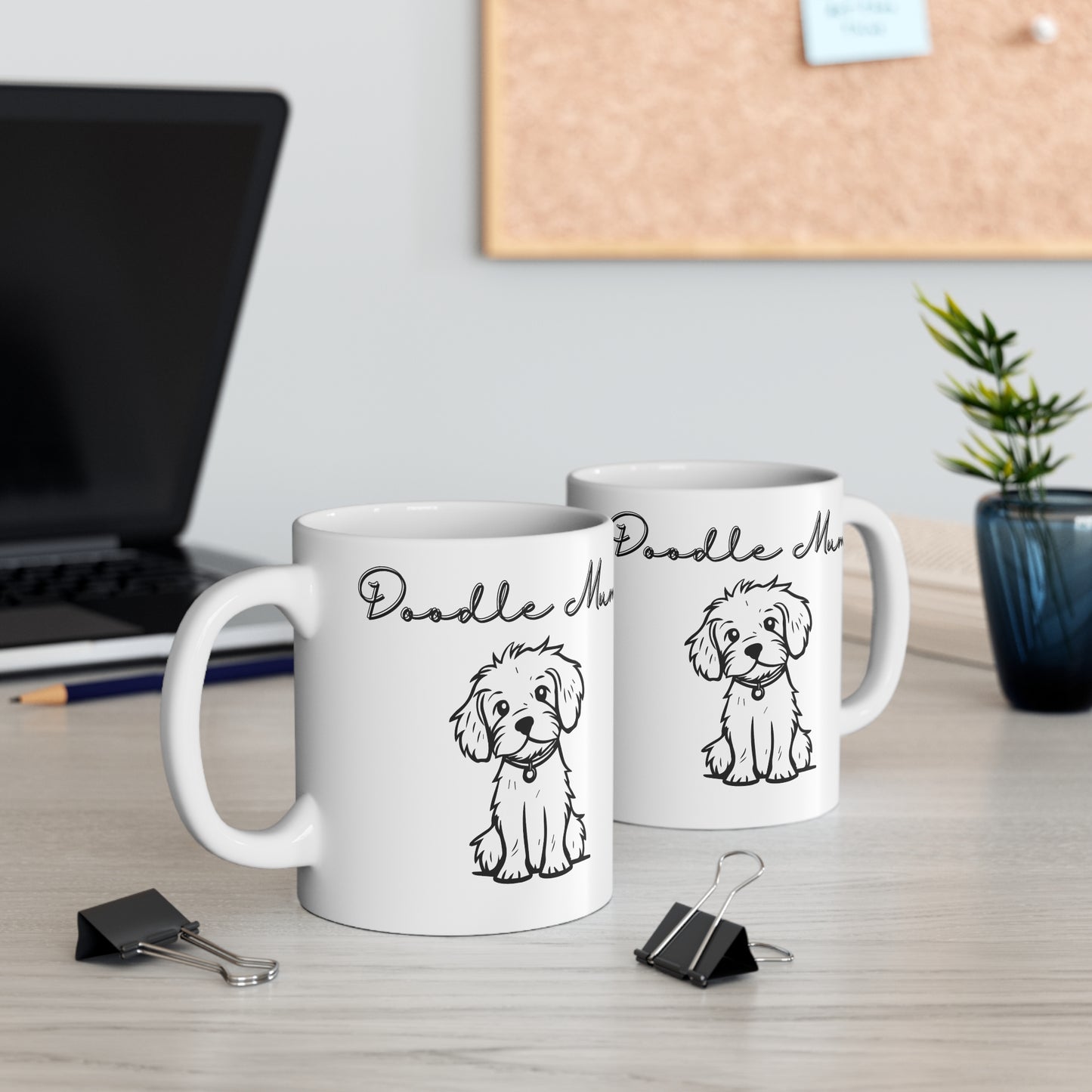 Coffee Mug - Doodle Mum 11oz Cup for Pet Lovers and Dog Moms