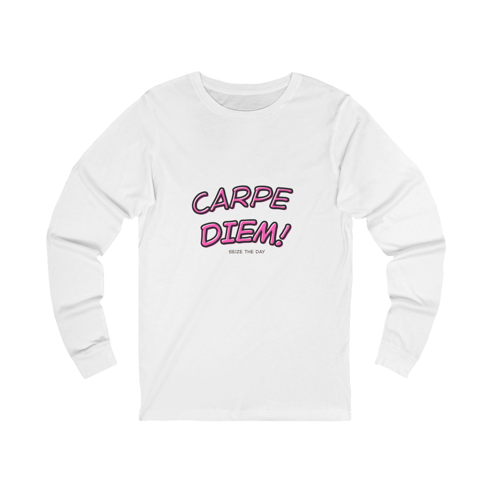Carpe Diem Script Graphic Tee | Long Sleeve Motivational Shirt