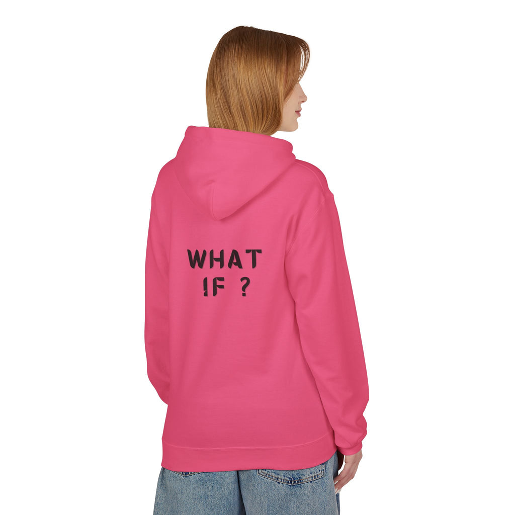 WHAT IF? Minimalist Text Hoodie — Pullover Fleece Hoodie