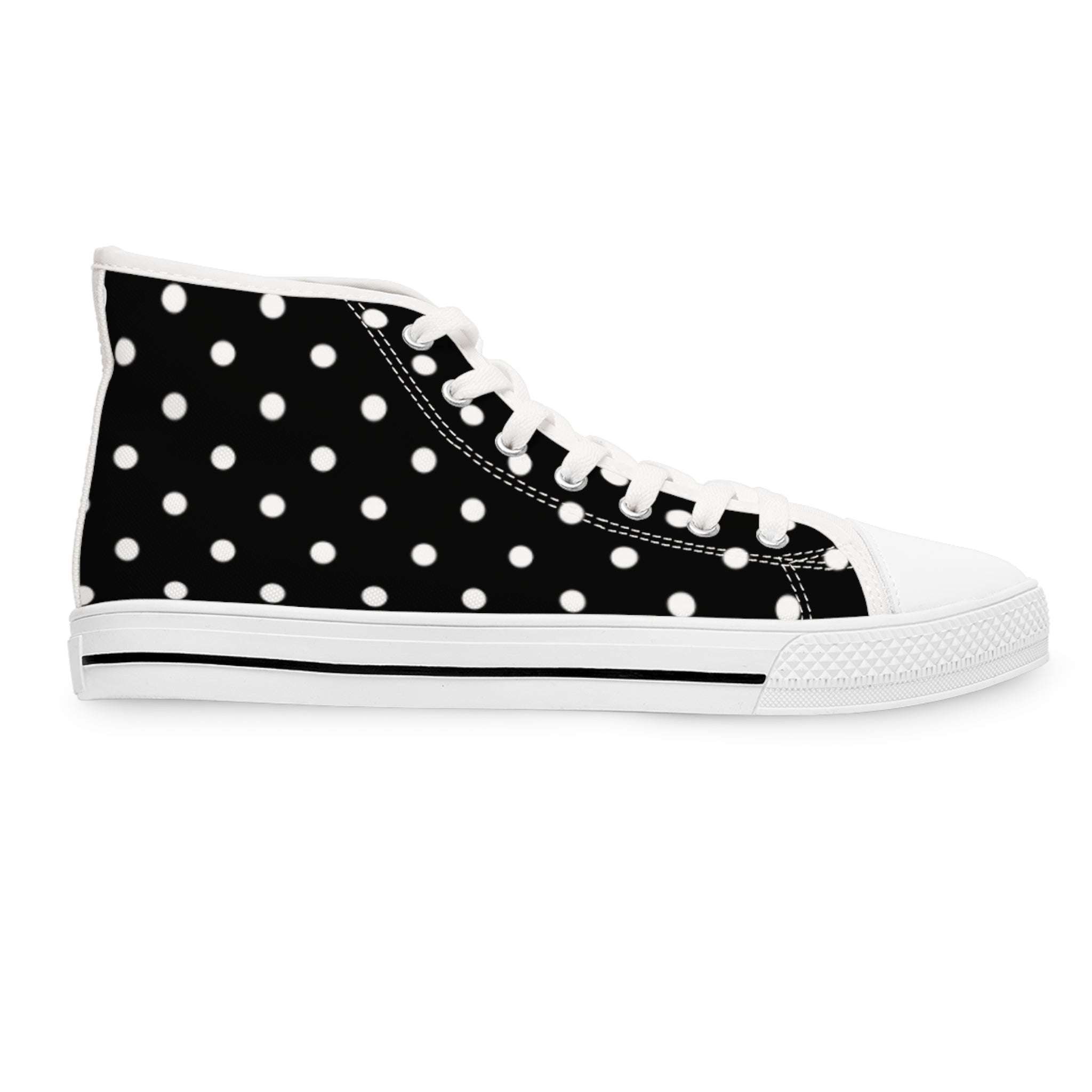 Black Polka Dot High Top Sneakers | Women's High Tops