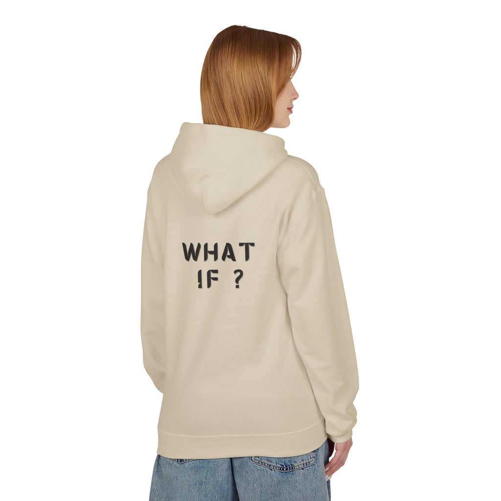 WHAT IF? Minimalist Text Hoodie — Pullover Fleece Hoodie