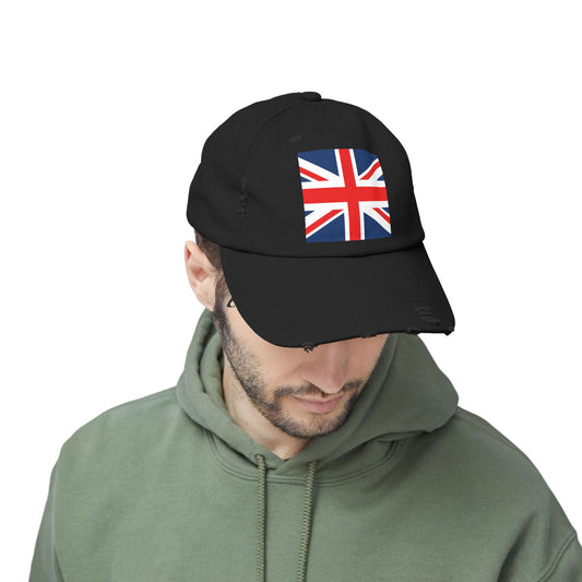 Vintage British Union Jack Flag Cap | Unisex Distressed Cap for Casual Wear, Travel, Gifts, Outdoor Adventures, Festival Style