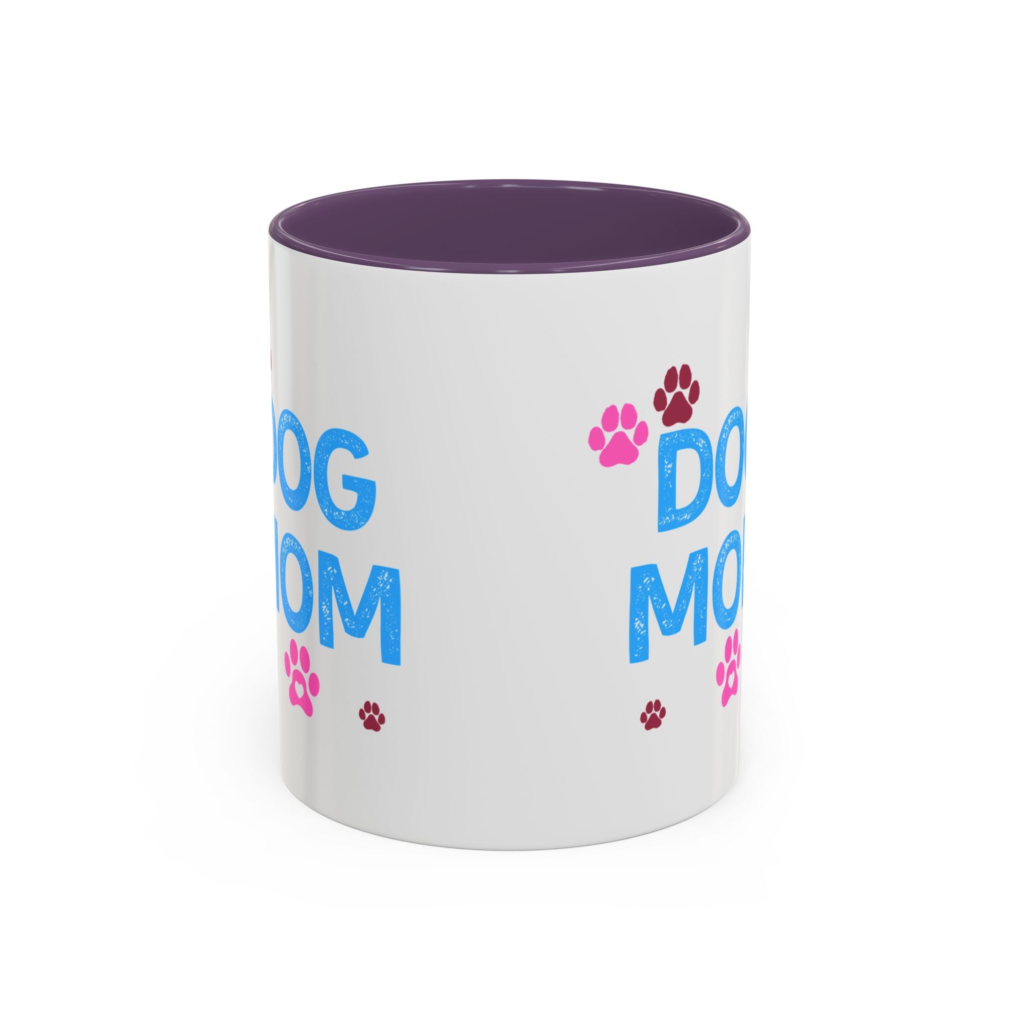 Dog Mom Accent Coffee Mug — Cute Paw Print 11/15oz Gift for Pet Lovers