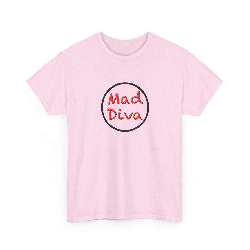 Mad Diva Tee  | Script Logo, Minimal Circle Design