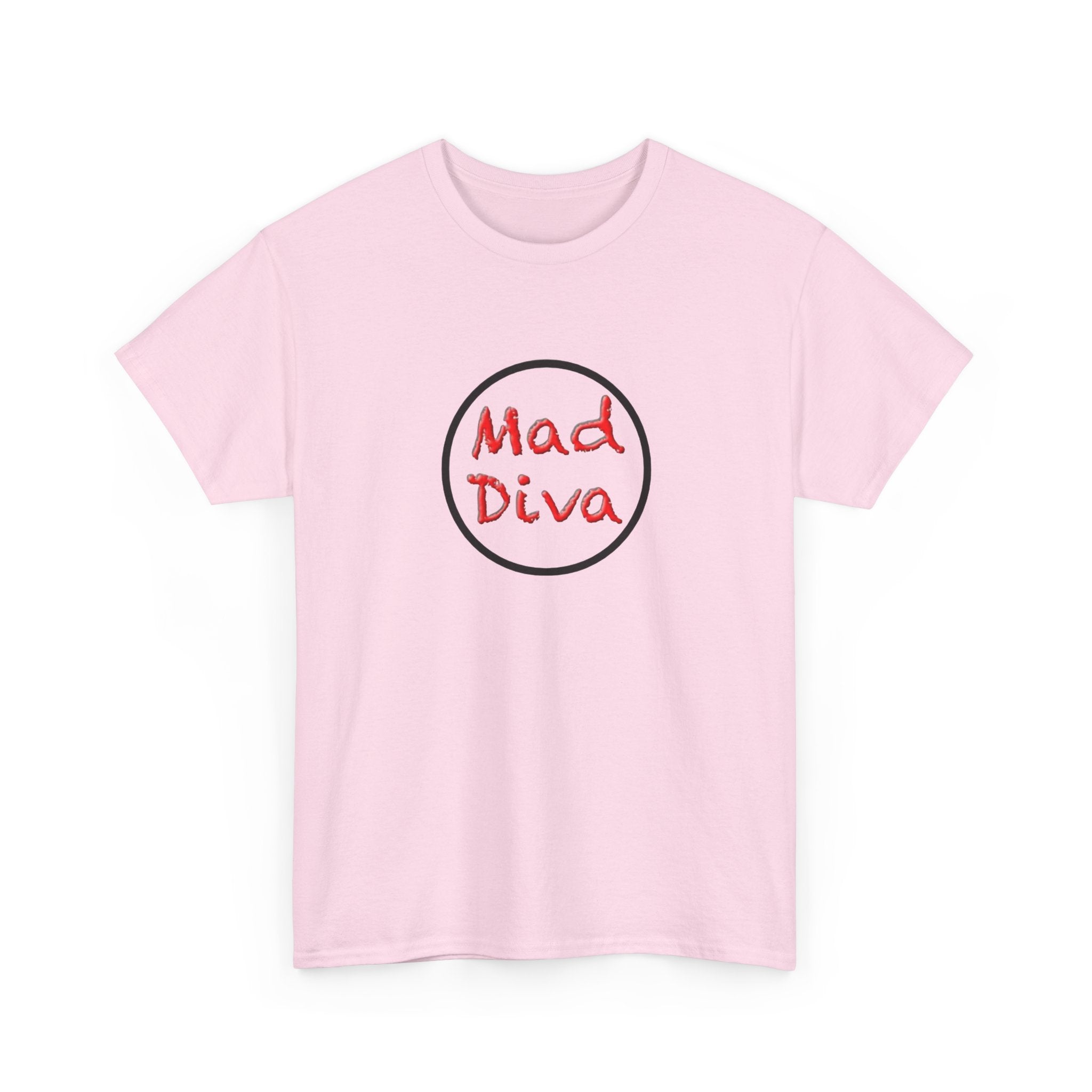 Mad Diva Tee  | Script Logo, Minimal Circle Design