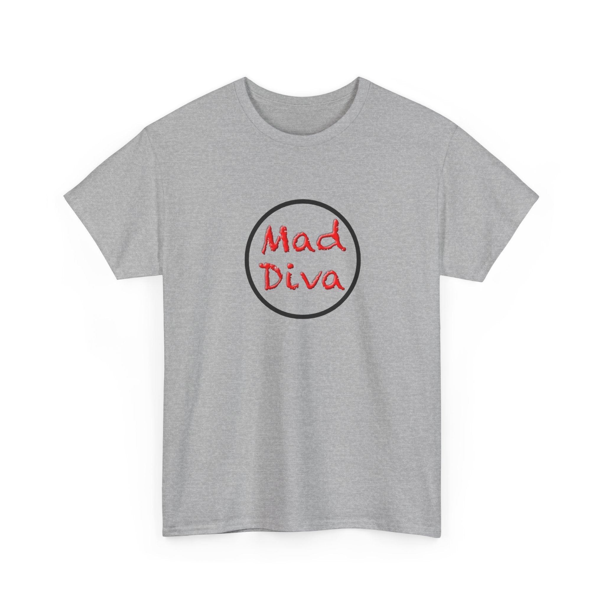 Mad Diva Tee  | Script Logo, Minimal Circle Design
