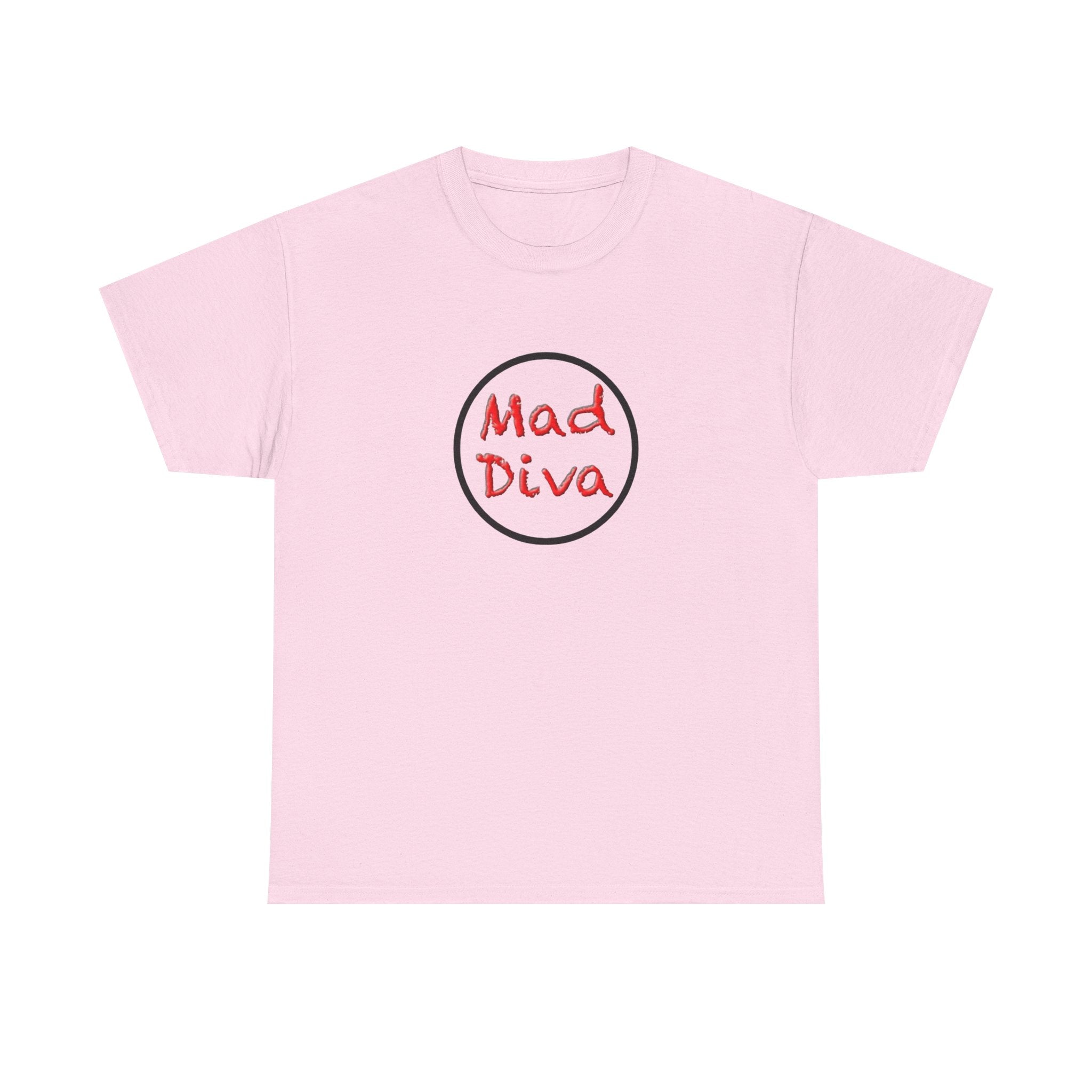 Mad Diva Tee  | Script Logo, Minimal Circle Design