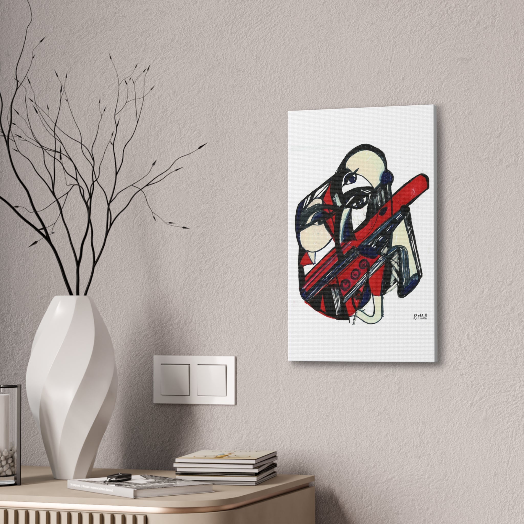 Chainsaw Horror Movie Art Canvas | Halloween Gothic Scary Wall Decor, Canvas Art
