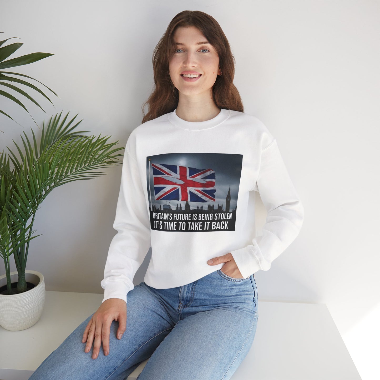 Time to take our Country back, Patriotic Crewneck Sweatshirt - Take Britain Back Design