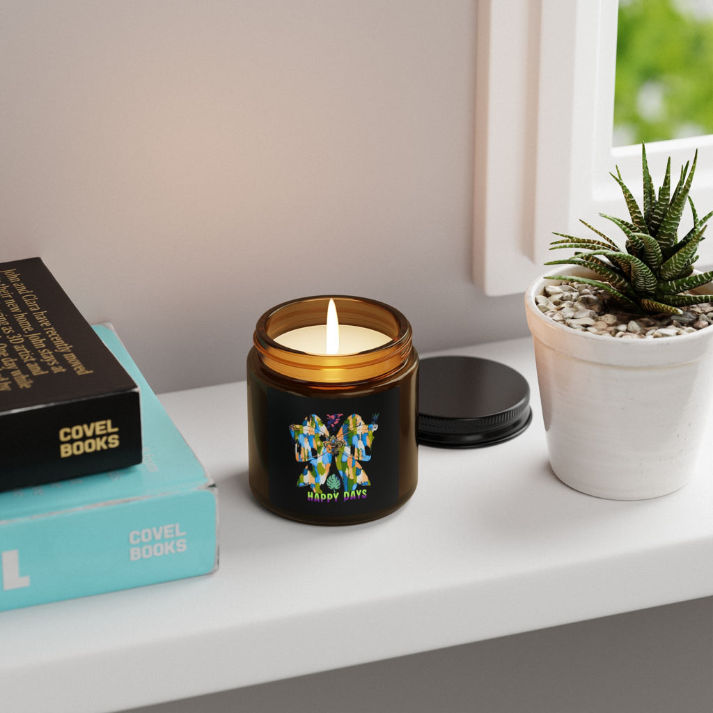 Colorful Mosaic Angel Happy Days Candle