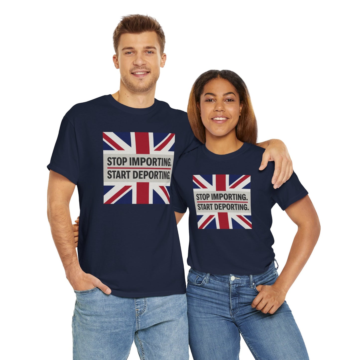 Stop Importing Start Deporting British Statement Tee, Graphic Tee, Unisex Cotton Shirt, Political Humor Shirt, Casual Style T-Shirt