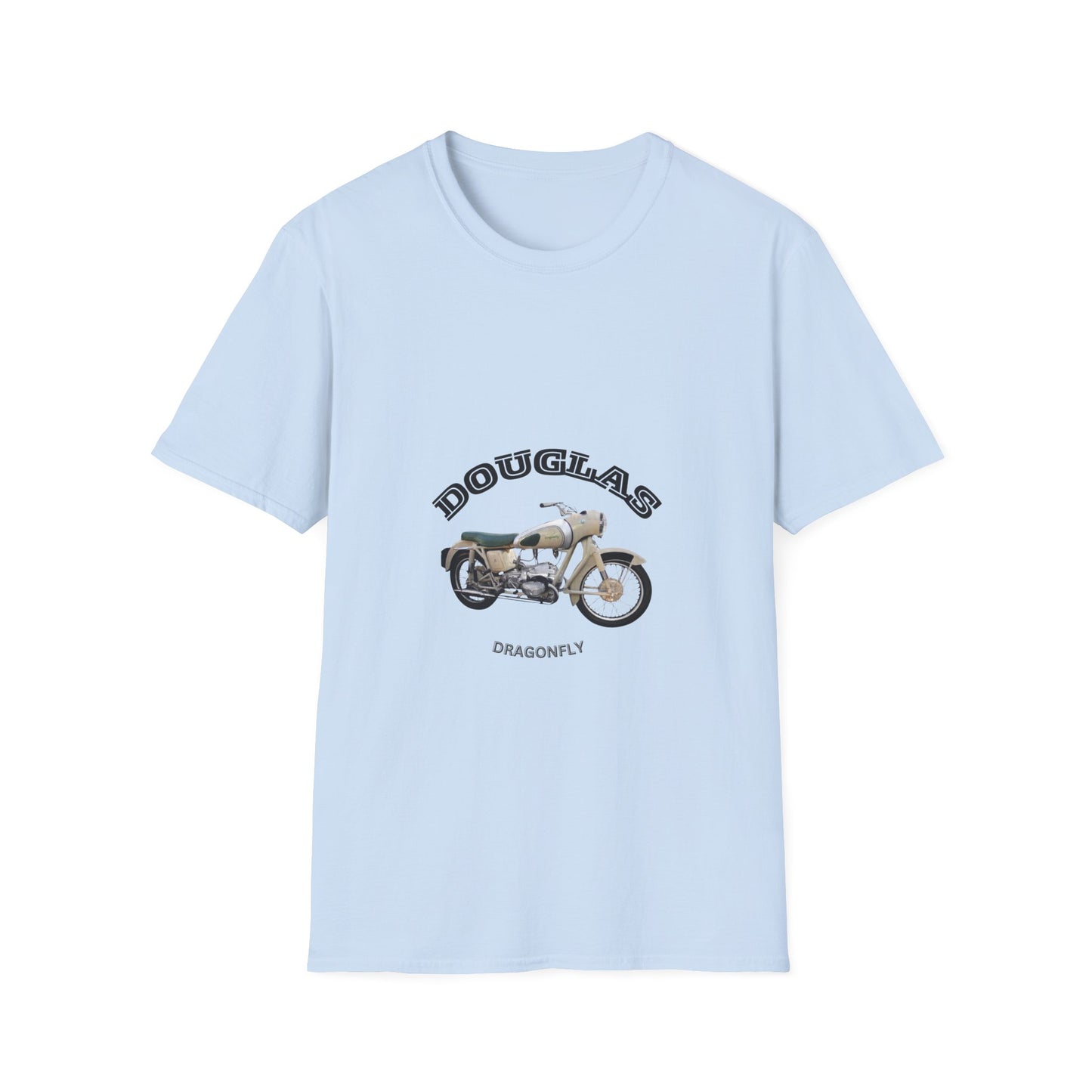 Douglas Dragonfly Motorcycle Unisex Softstyle T-Shirt, Casual Tee, Gift for Bikers, Motorcycle Shirt, Unique Graphic Tee
