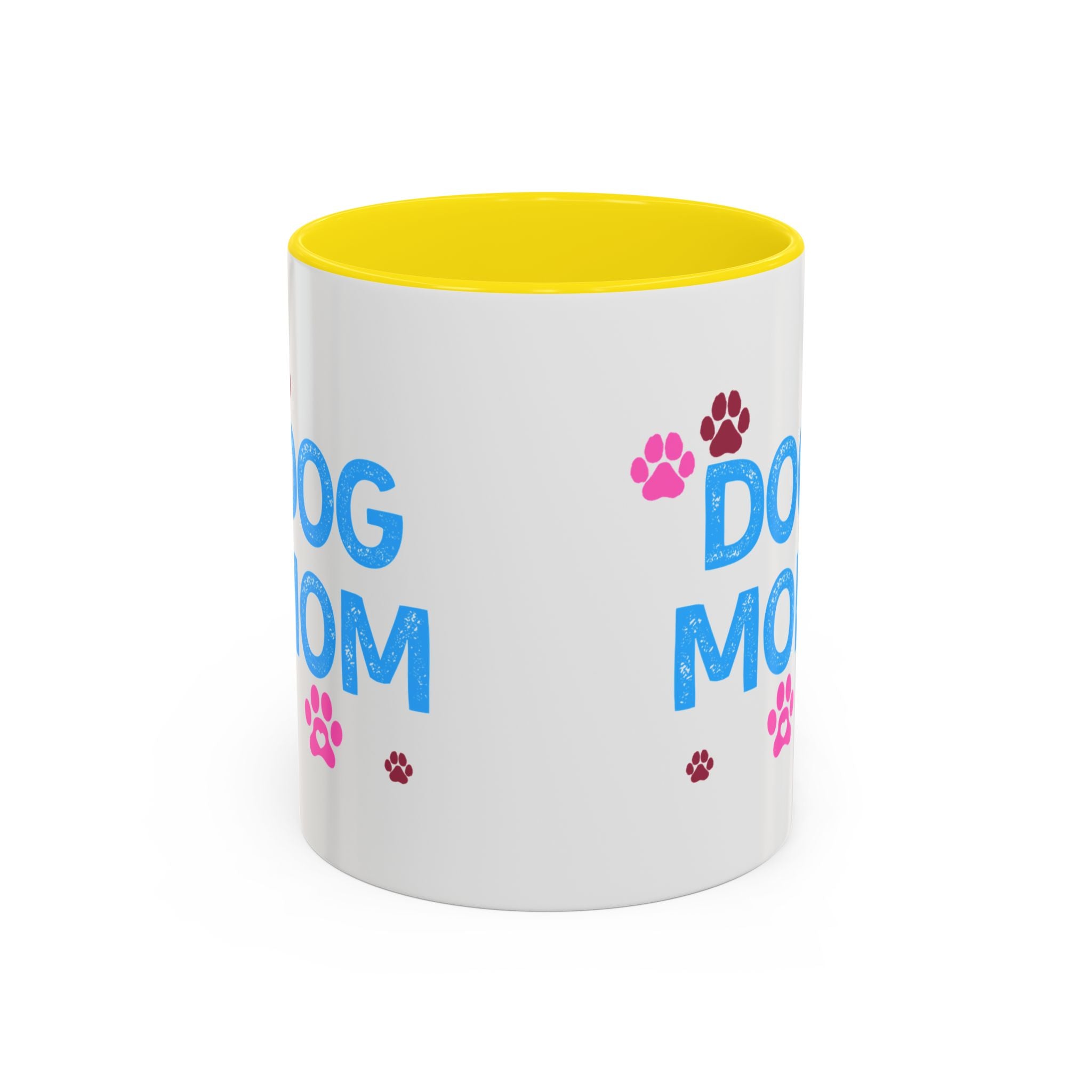 Dog Mom Accent Coffee Mug — Cute Paw Print 11/15oz Gift for Pet Lovers