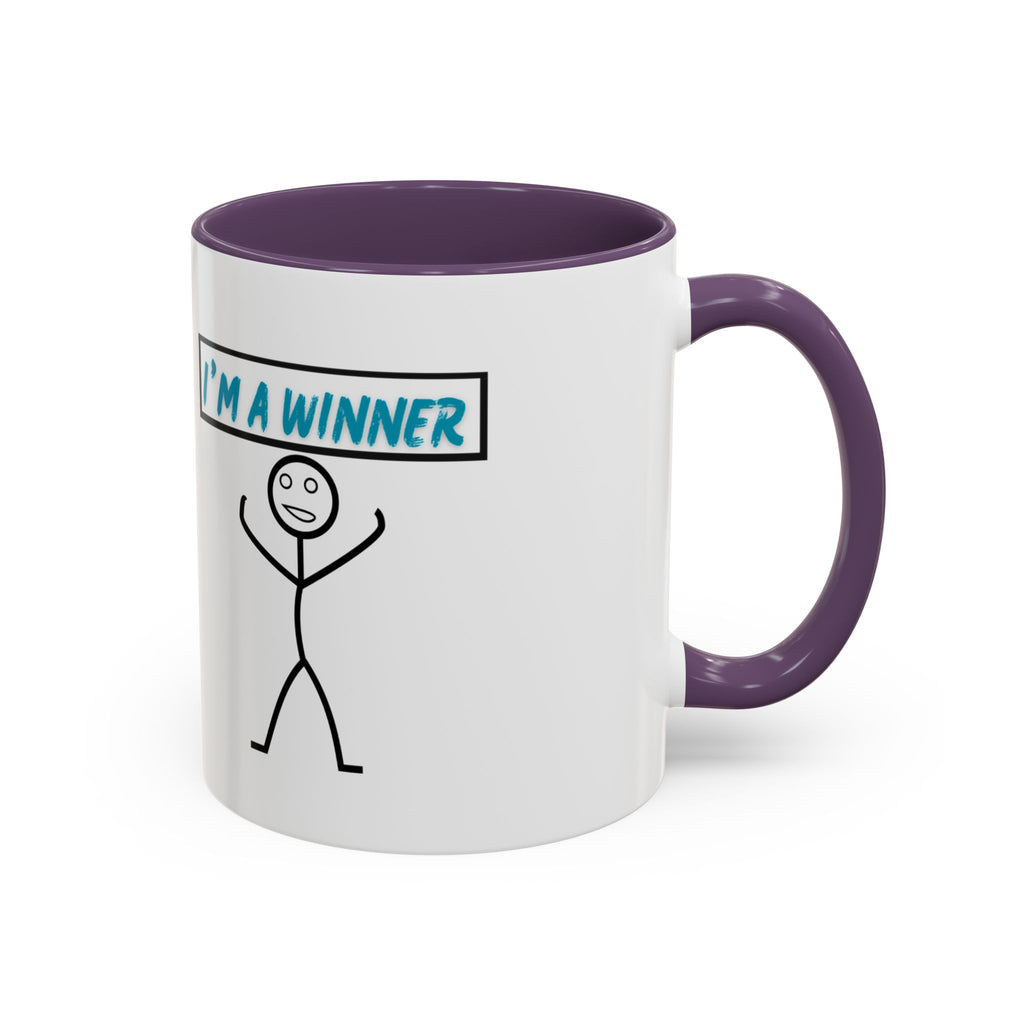 I'm a Winner Accent Coffee Mug — Funny Motivational 11/15oz