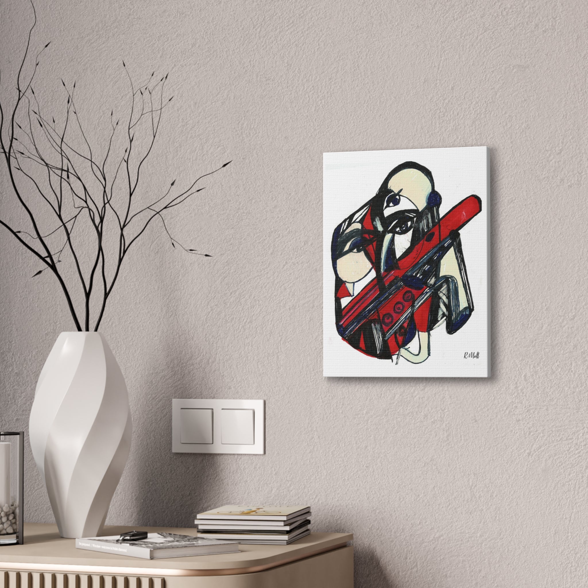 Chainsaw Horror Movie Art Canvas | Halloween Gothic Scary Wall Decor, Canvas Art