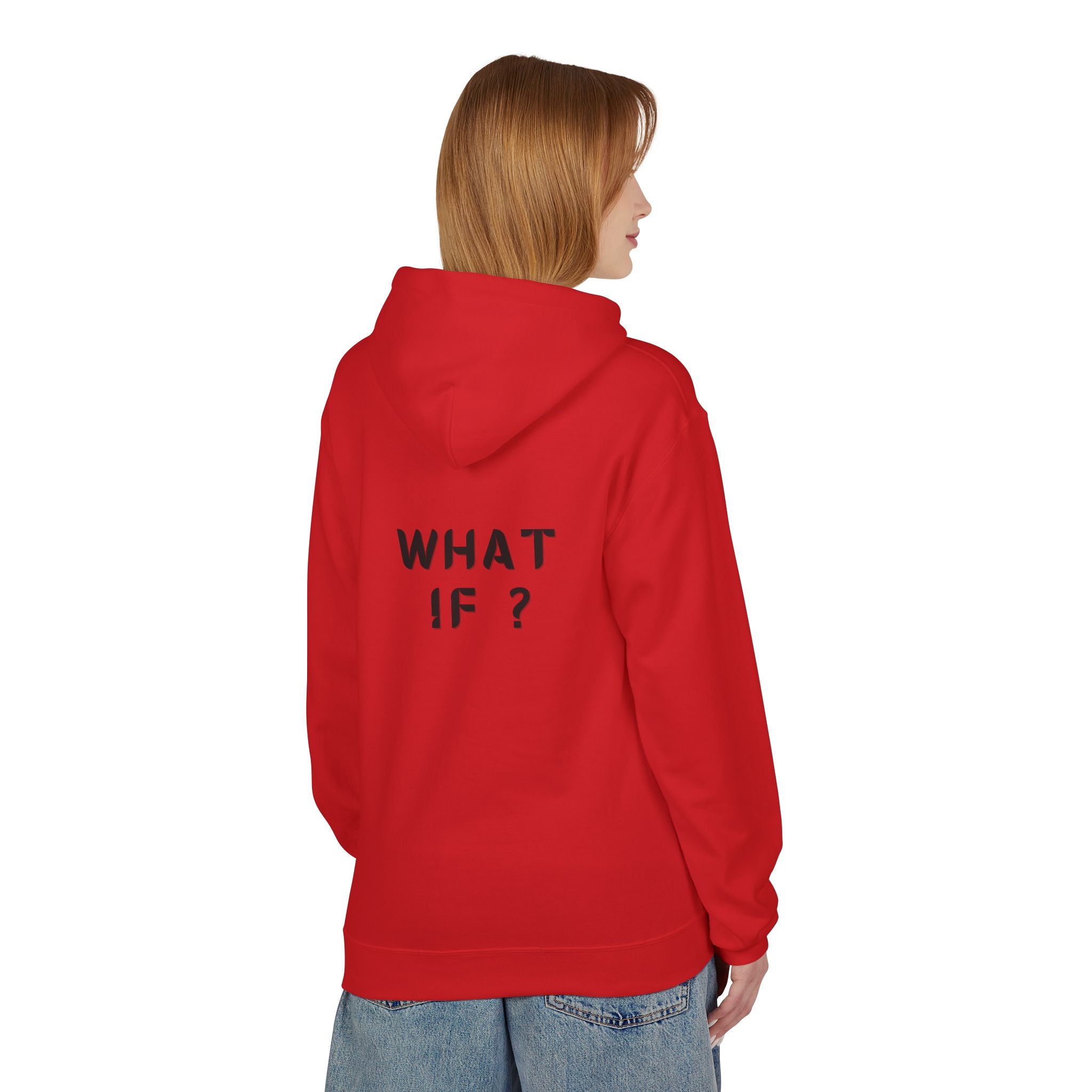 WHAT IF? Minimalist Text Hoodie — Pullover Fleece Hoodie