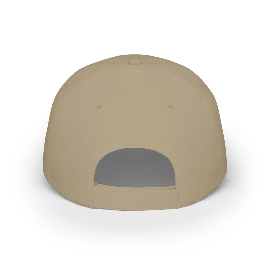 USA outline logo Low Profile Cap | Patriotic American hat, red embroidered text