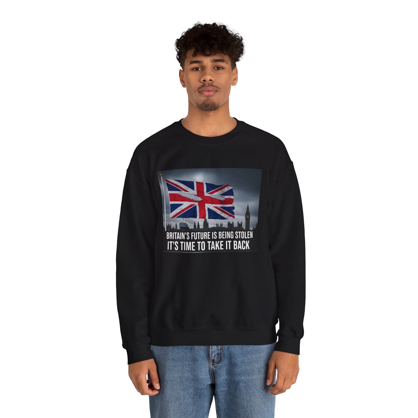 Time to take our Country back, Patriotic Crewneck Sweatshirt - Take Britain Back Design