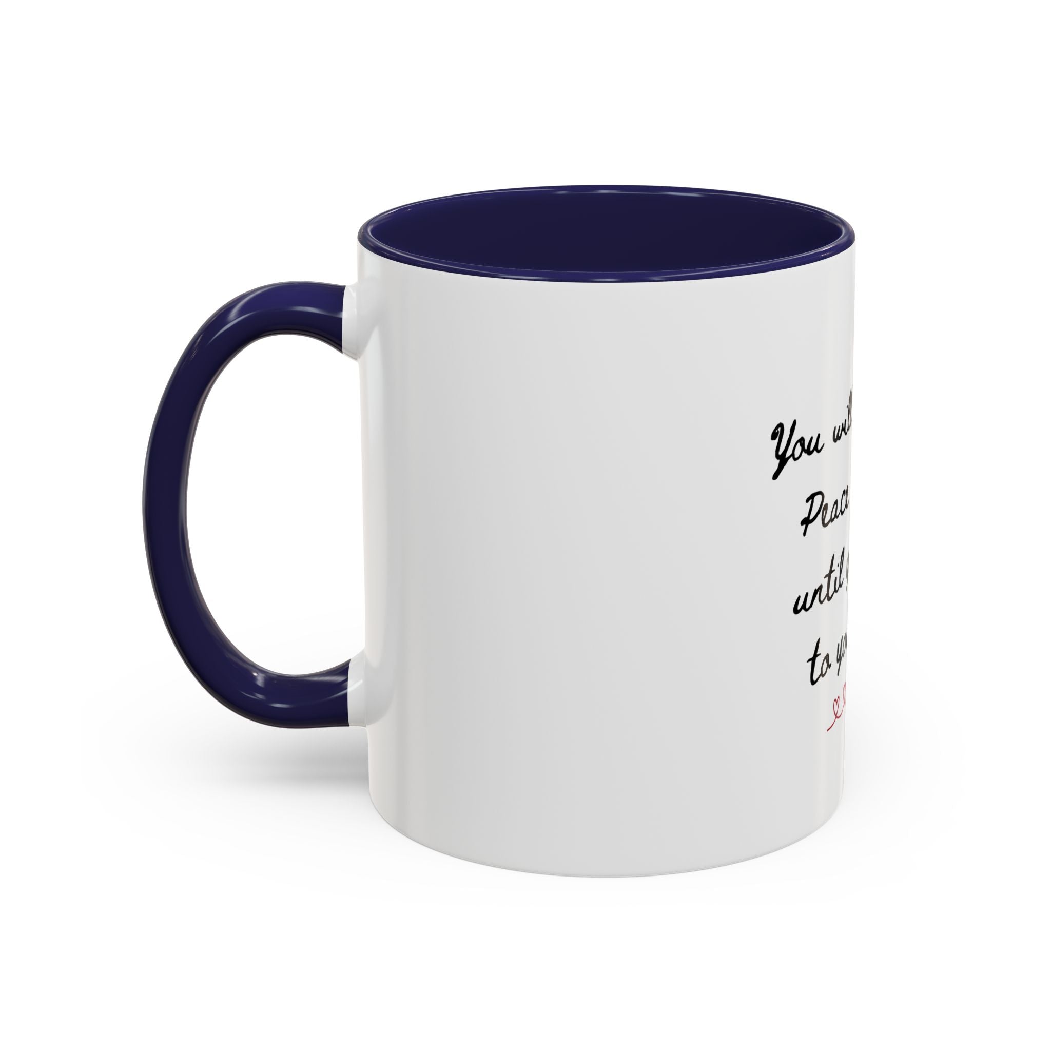 Listen to Your Heart Quote Coffee Mug | Heart Script Accent Mug | Inspirational Ceramic Cup Gift 11oz 15oz