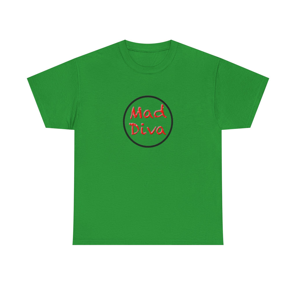 Mad Diva Tee  | Script Logo, Minimal Circle Design
