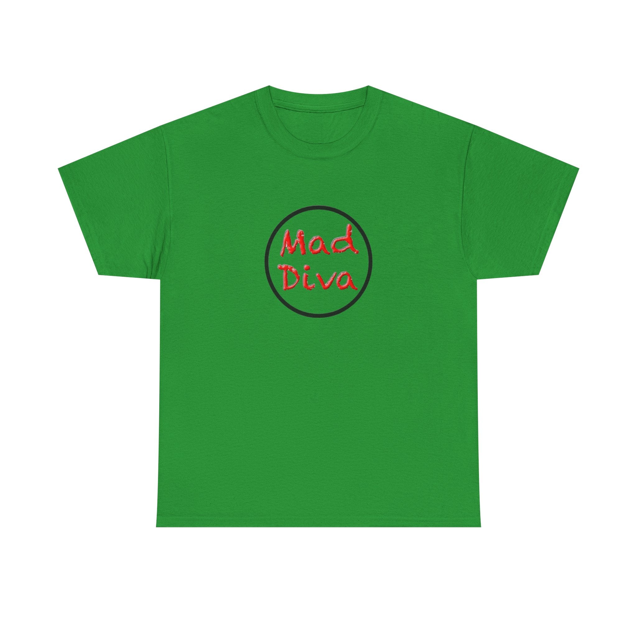 Mad Diva Tee  | Script Logo, Minimal Circle Design