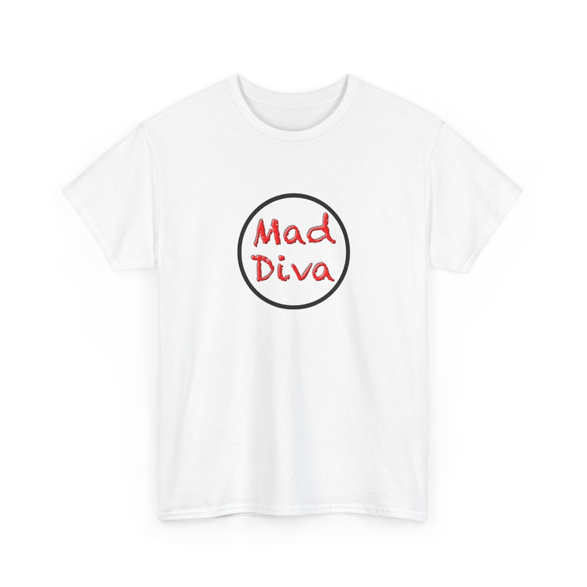 Mad Diva Tee  | Script Logo, Minimal Circle Design
