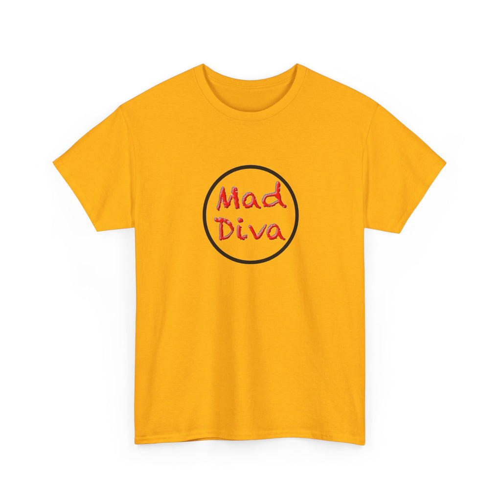 Mad Diva Tee  | Script Logo, Minimal Circle Design