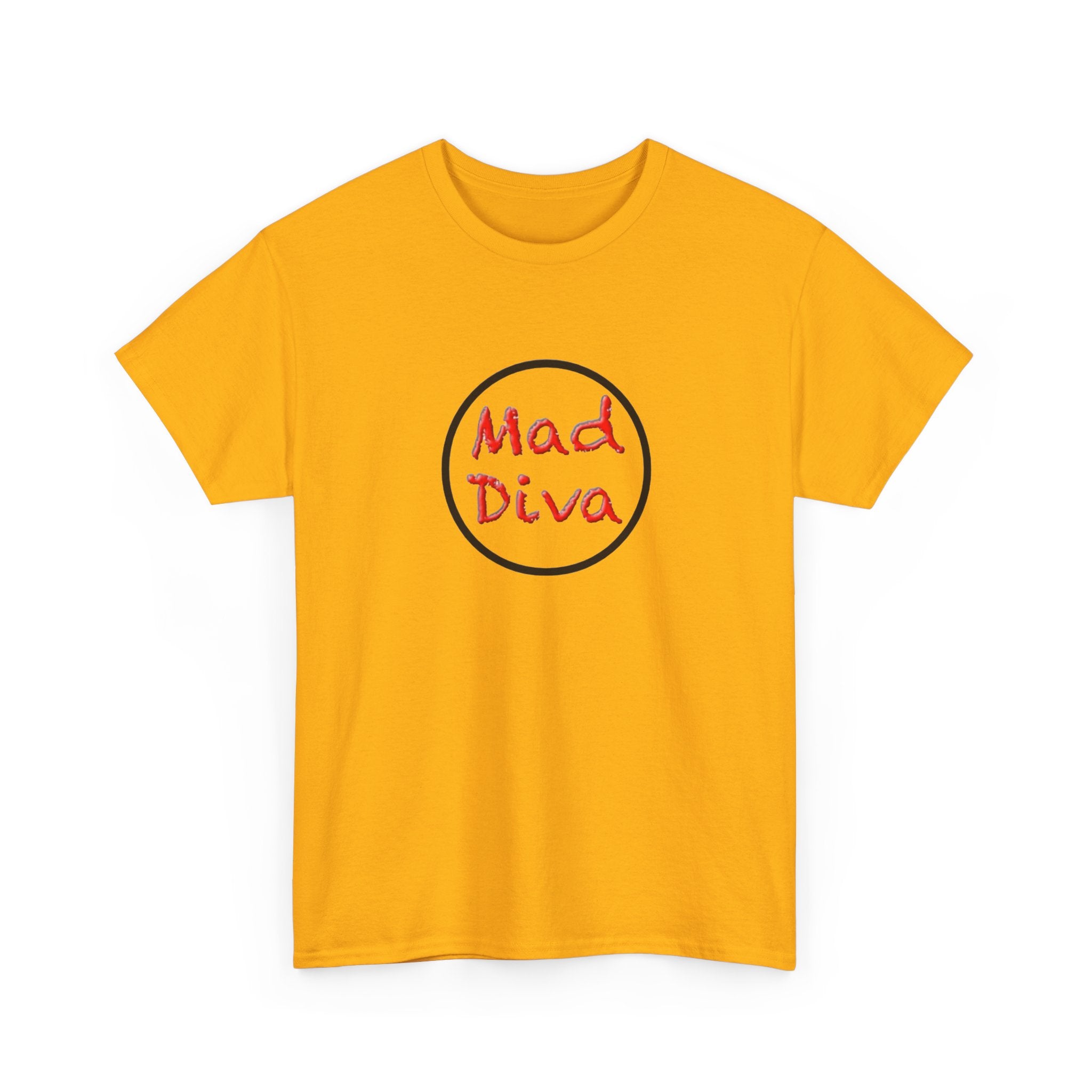 Mad Diva Tee  | Script Logo, Minimal Circle Design