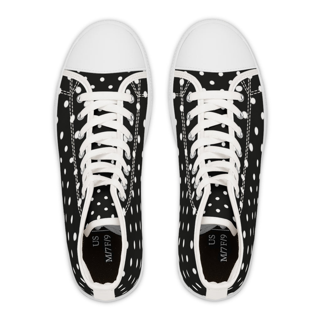 Black Polka Dot High Top Sneakers | Women's High Tops
