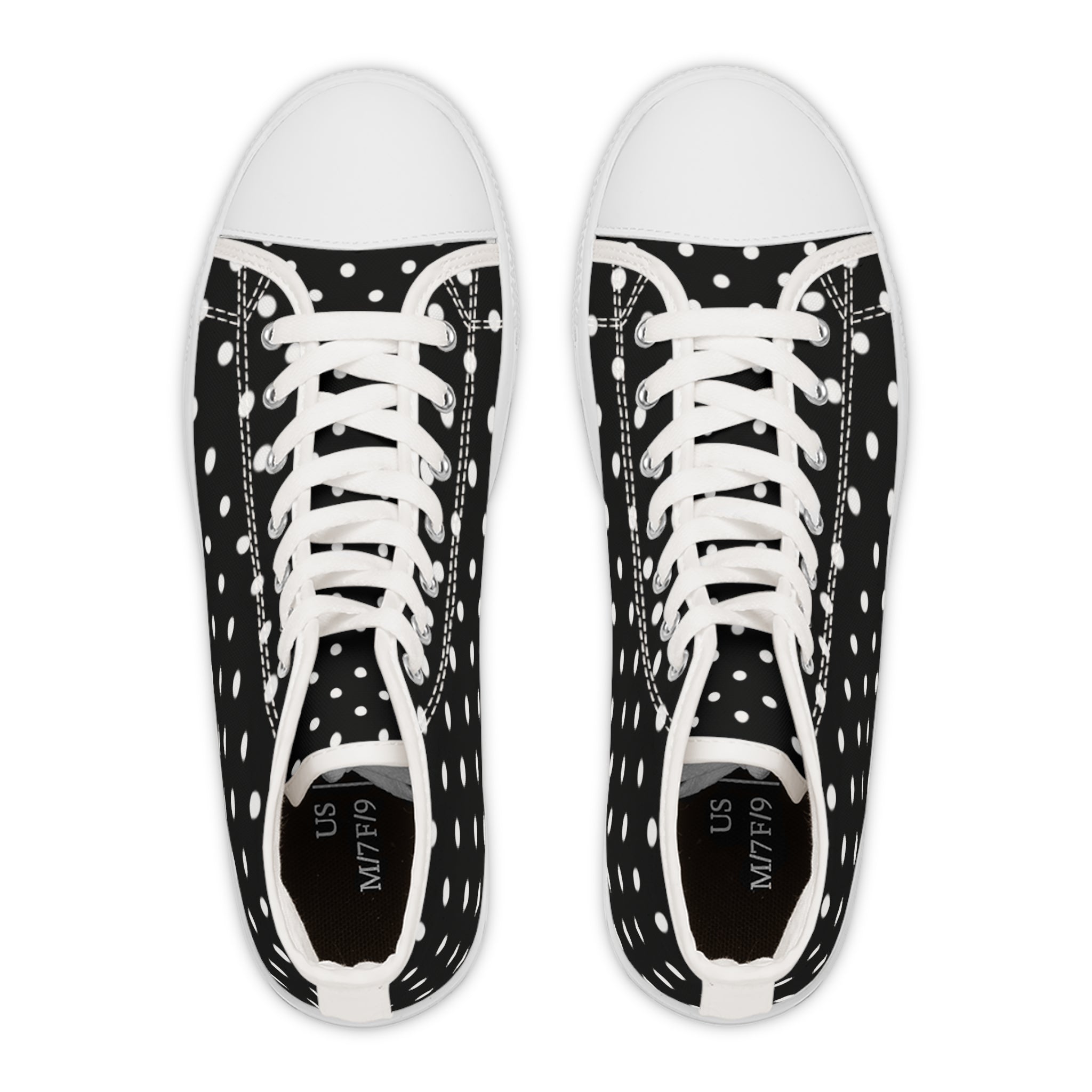 Black Polka Dot High Top Sneakers | Women's High Tops