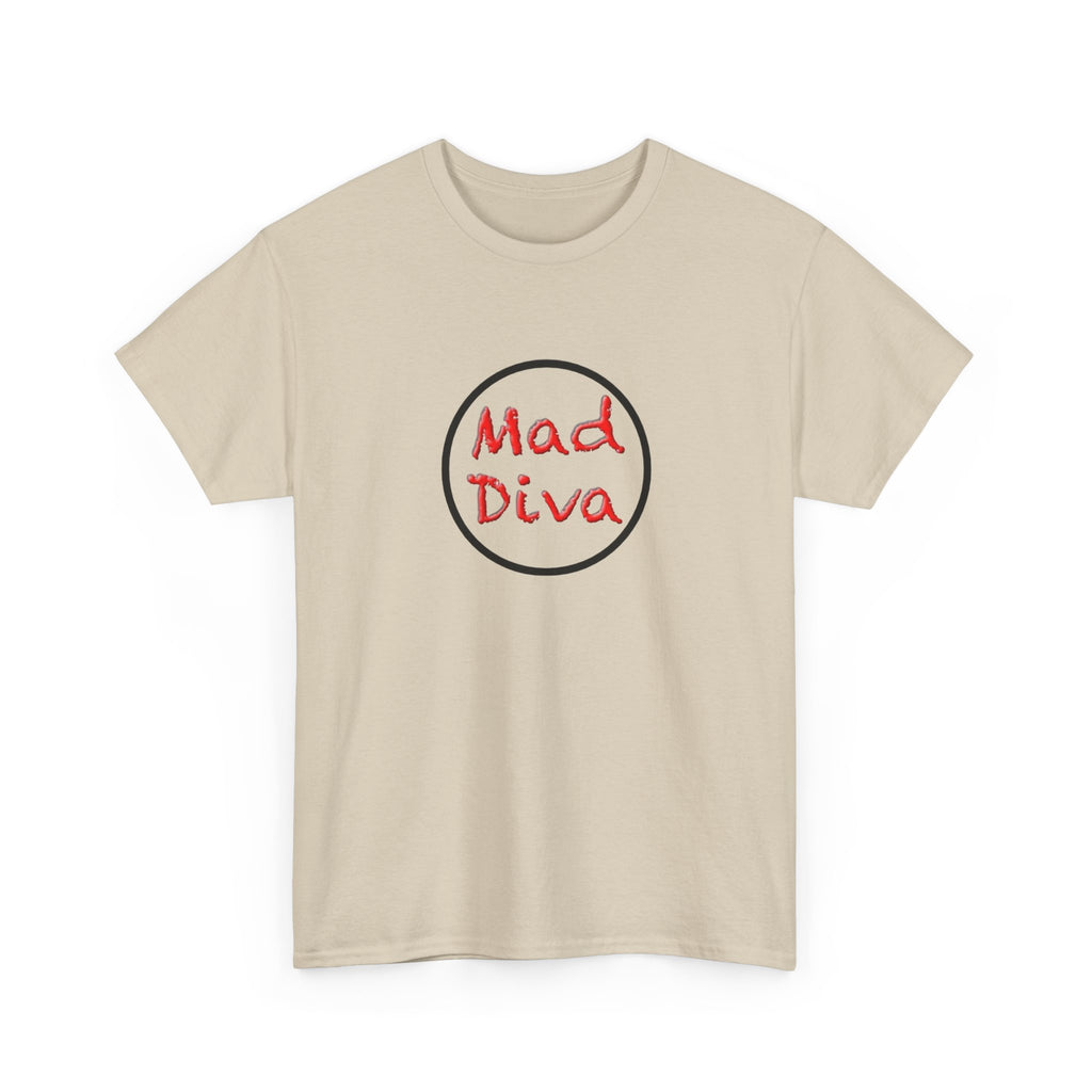 Mad Diva Tee  | Script Logo, Minimal Circle Design