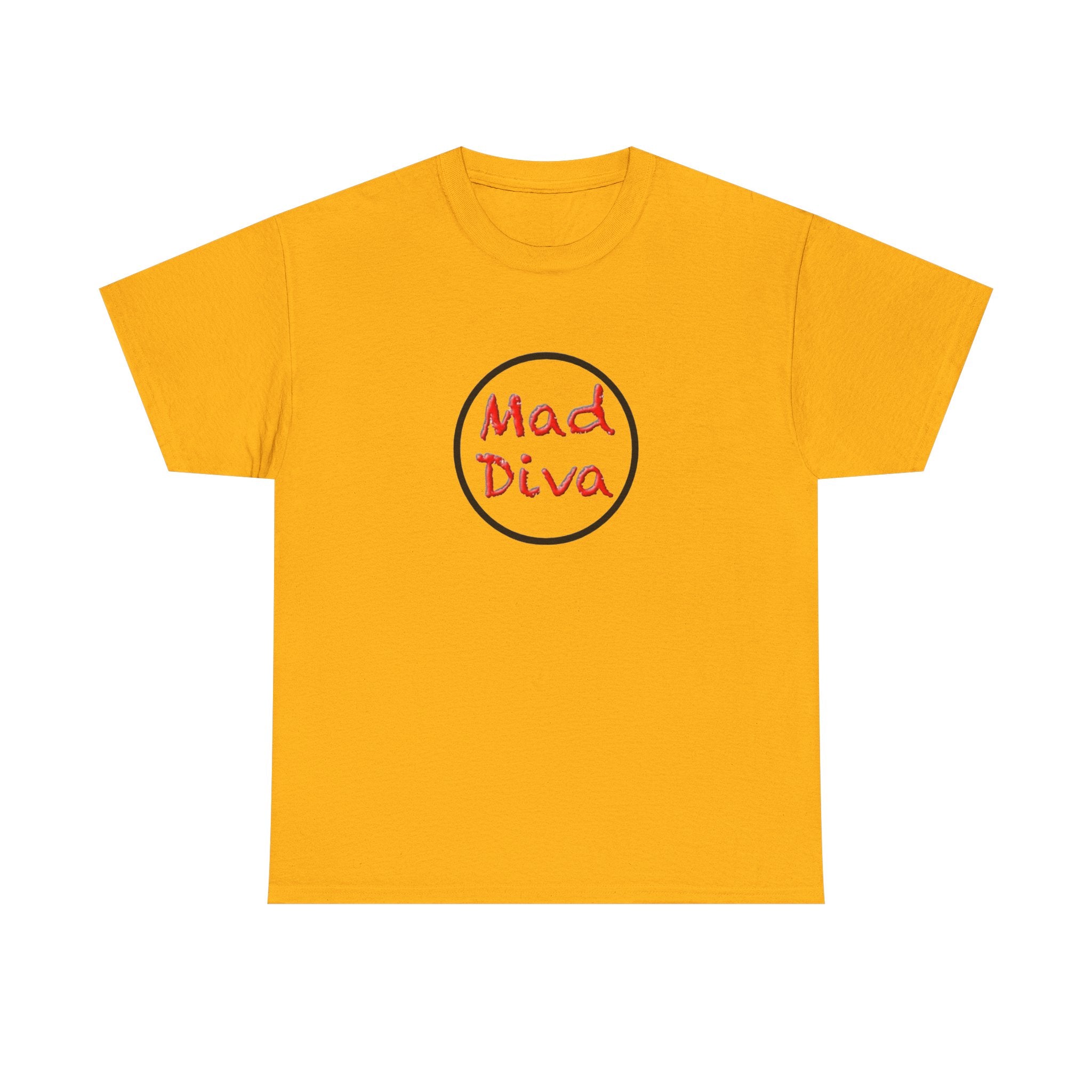 Mad Diva Tee  | Script Logo, Minimal Circle Design