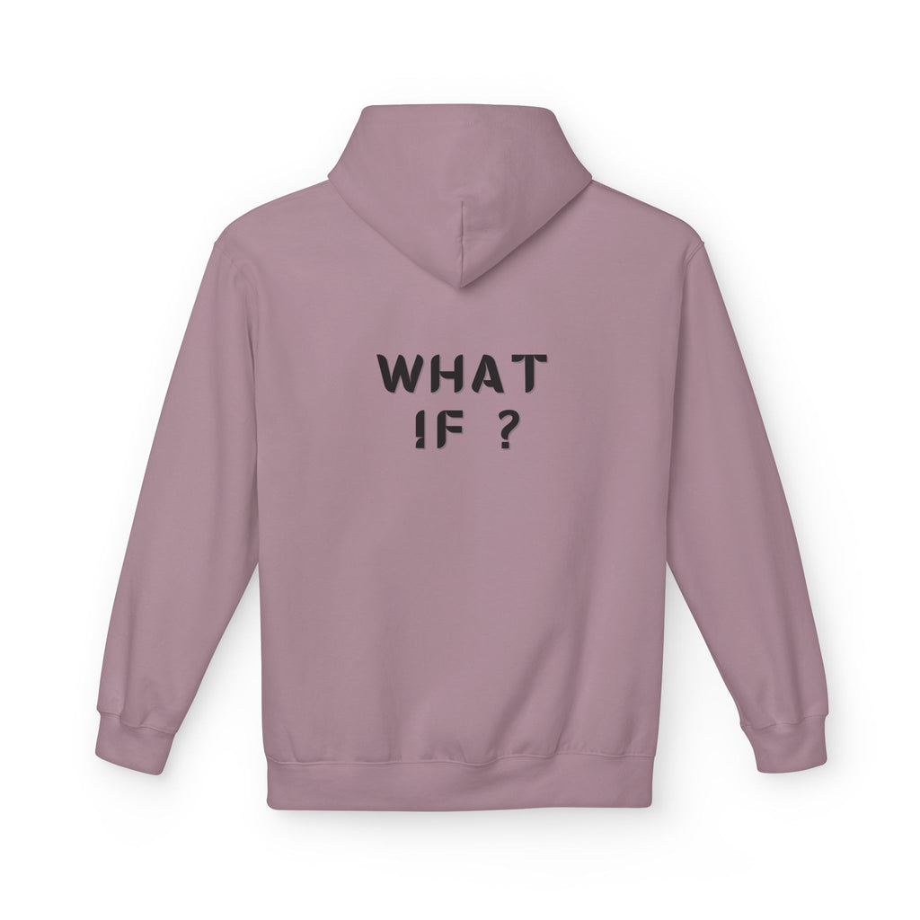 WHAT IF? Minimalist Text Hoodie — Pullover Fleece Hoodie