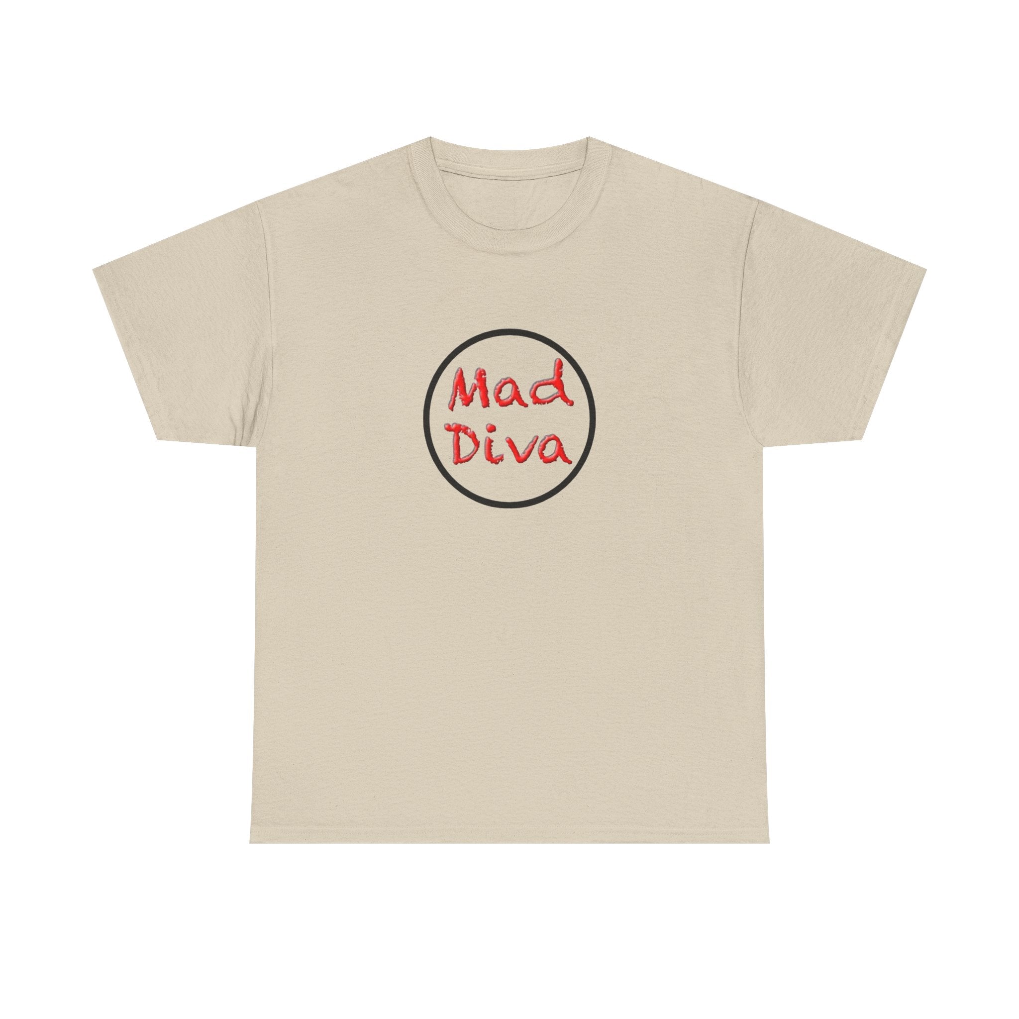 Mad Diva Tee  | Script Logo, Minimal Circle Design