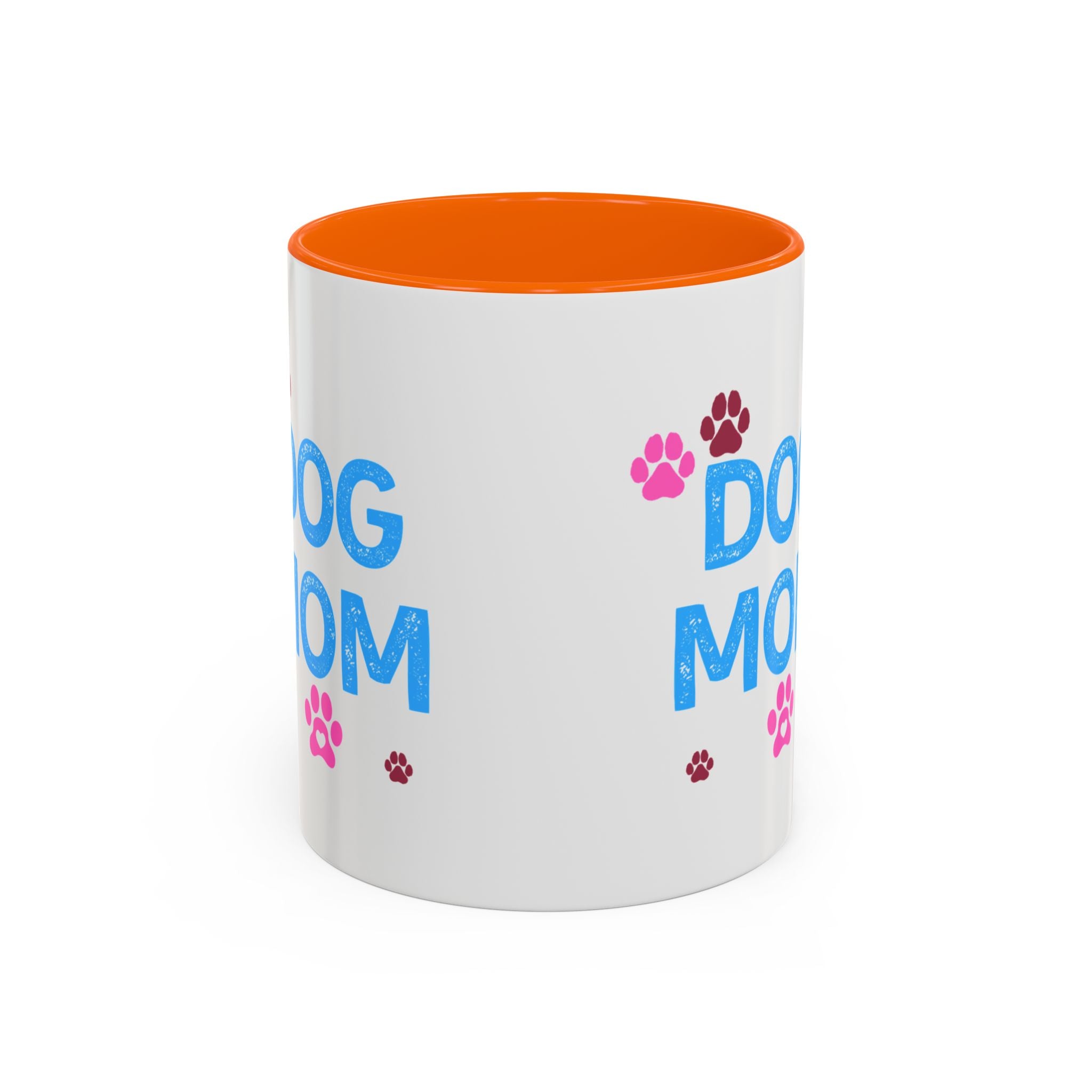 Dog Mom Accent Coffee Mug — Cute Paw Print 11/15oz Gift for Pet Lovers