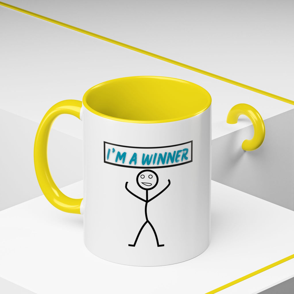 I'm a Winner Accent Coffee Mug — Funny Motivational 11/15oz