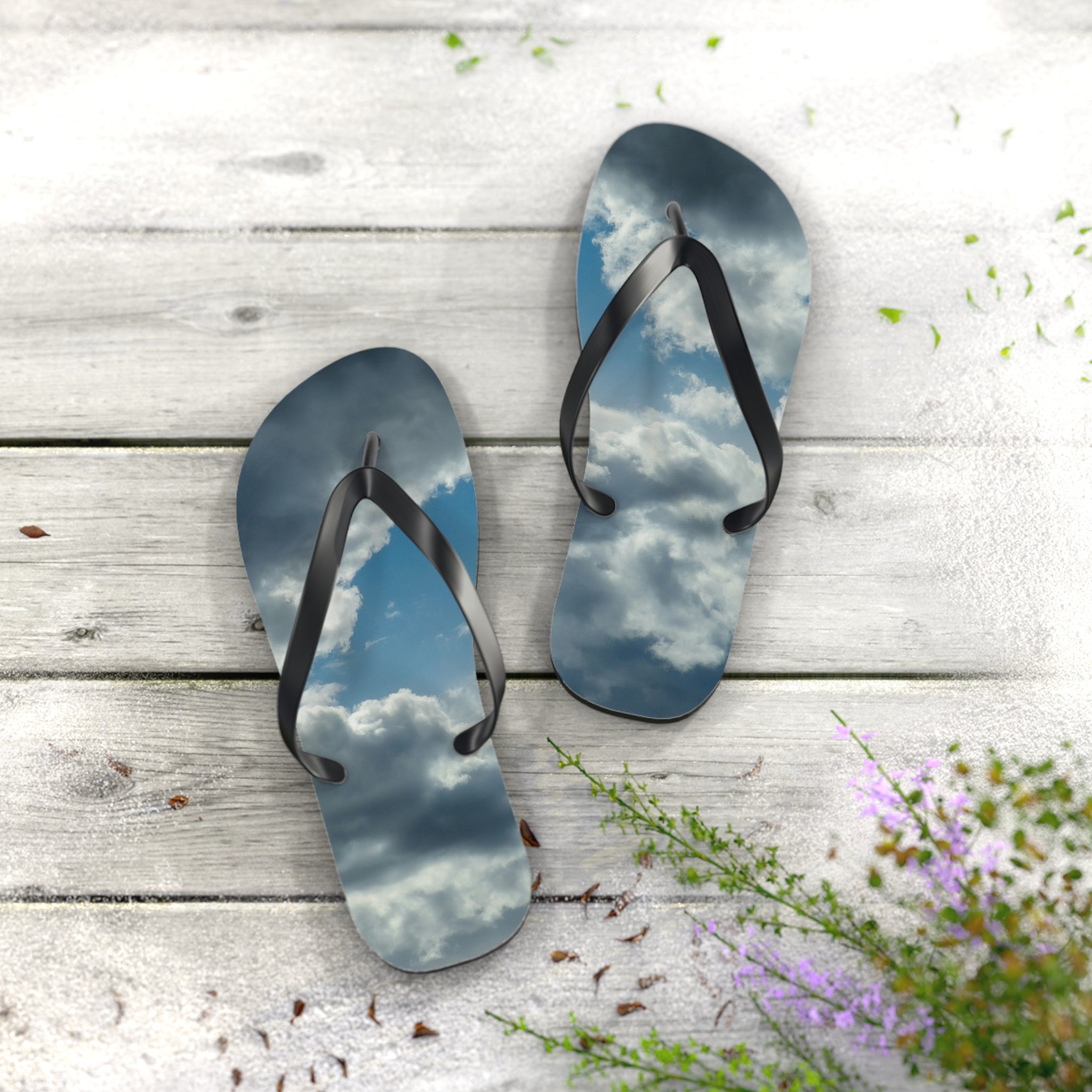 Cloud Sky Flip Flops – Stormy Sky Beach Sandals