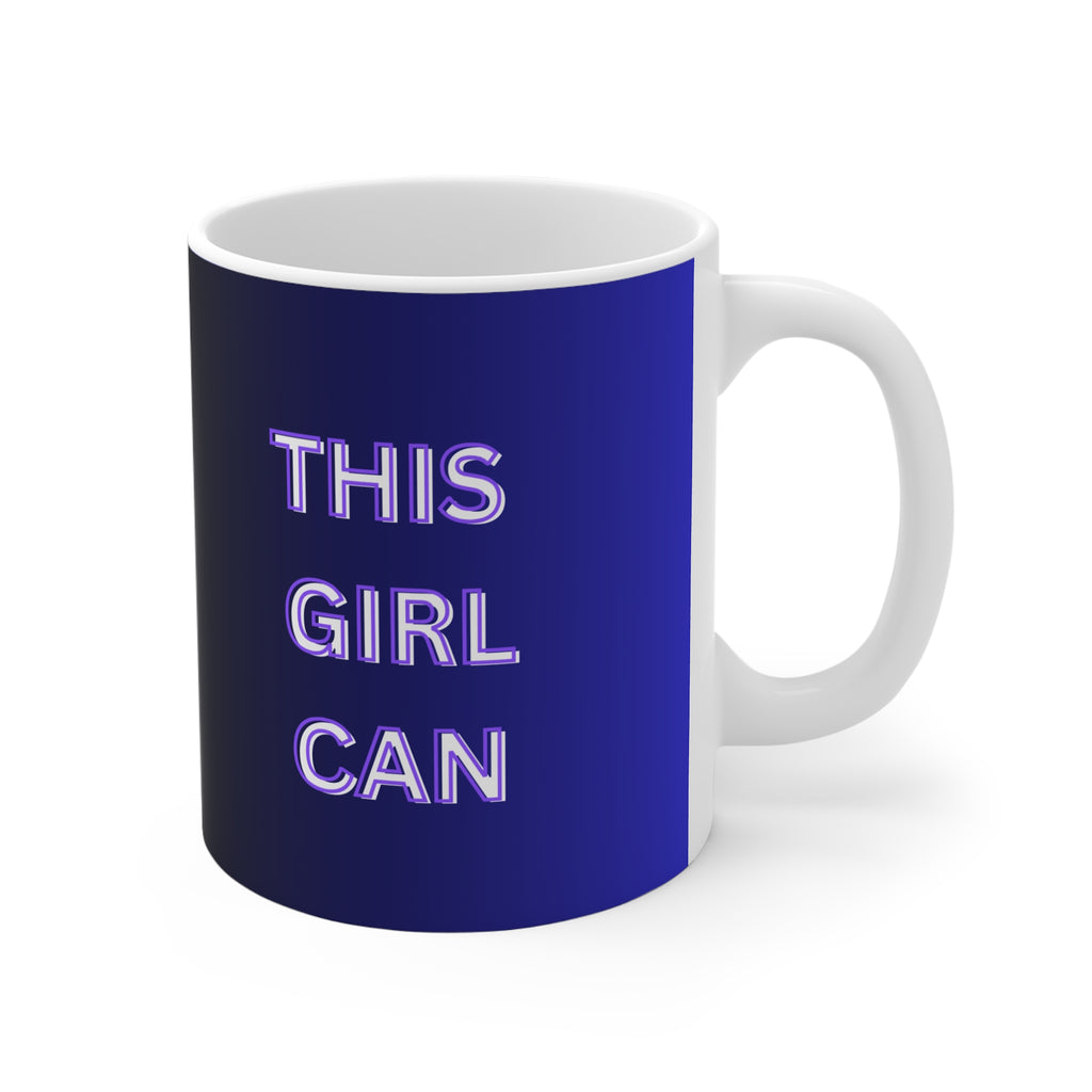 This Girl Can Quote| Neon Text Coffee Cup | Feminist Gift for Her | Motivational Tea Mug | Girl Power Drink ware