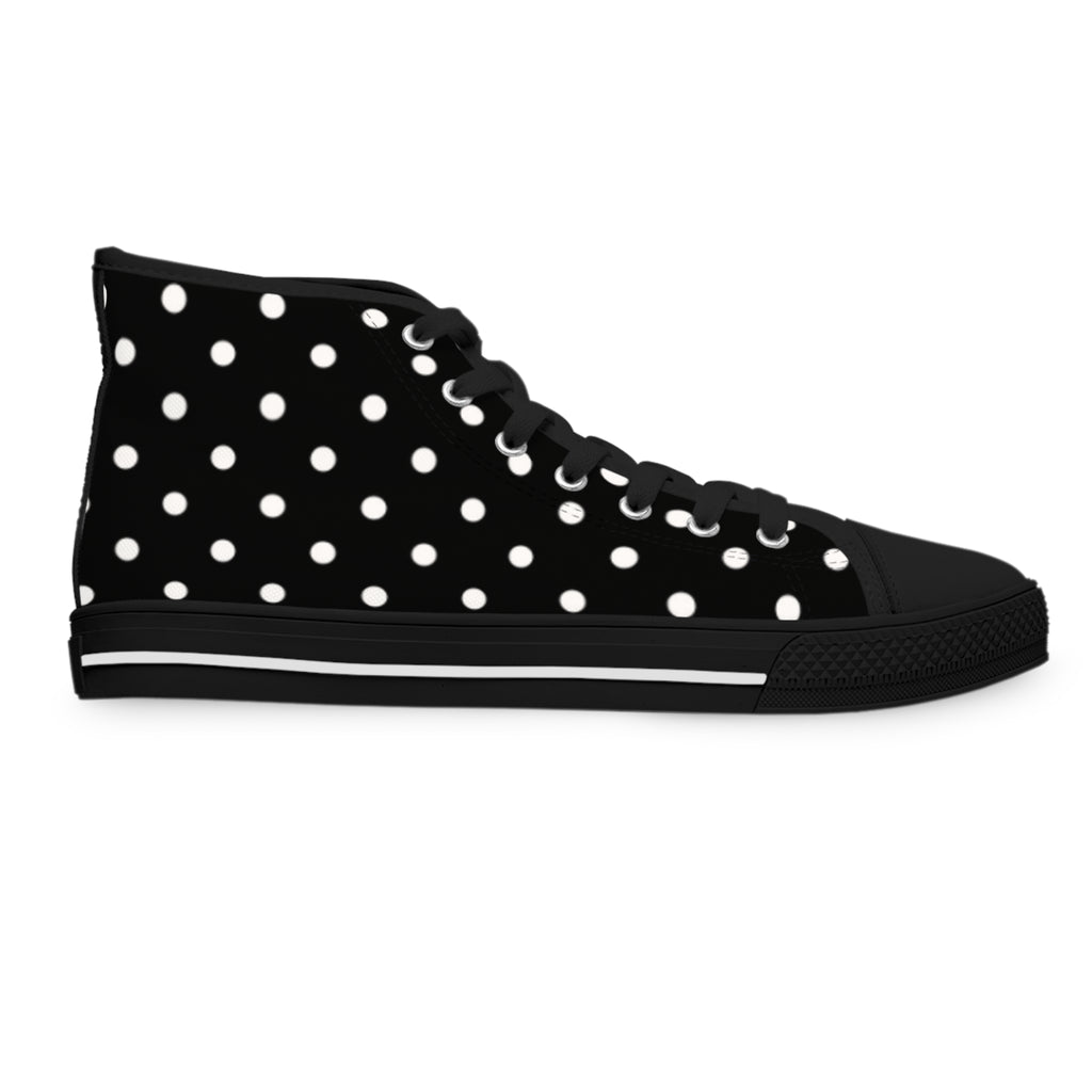 Black Polka Dot High Top Sneakers | Women's High Tops
