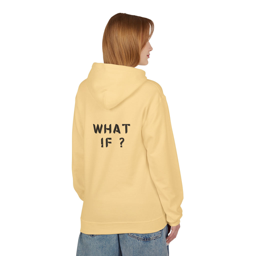 WHAT IF? Minimalist Text Hoodie — Pullover Fleece Hoodie