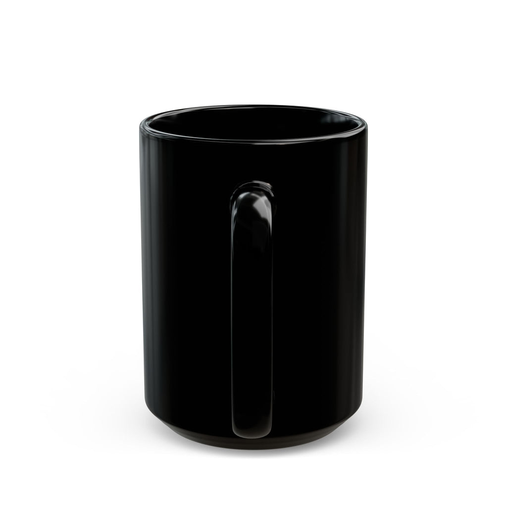 Proper Black Mug | White Distressed Text, Coffee Cup