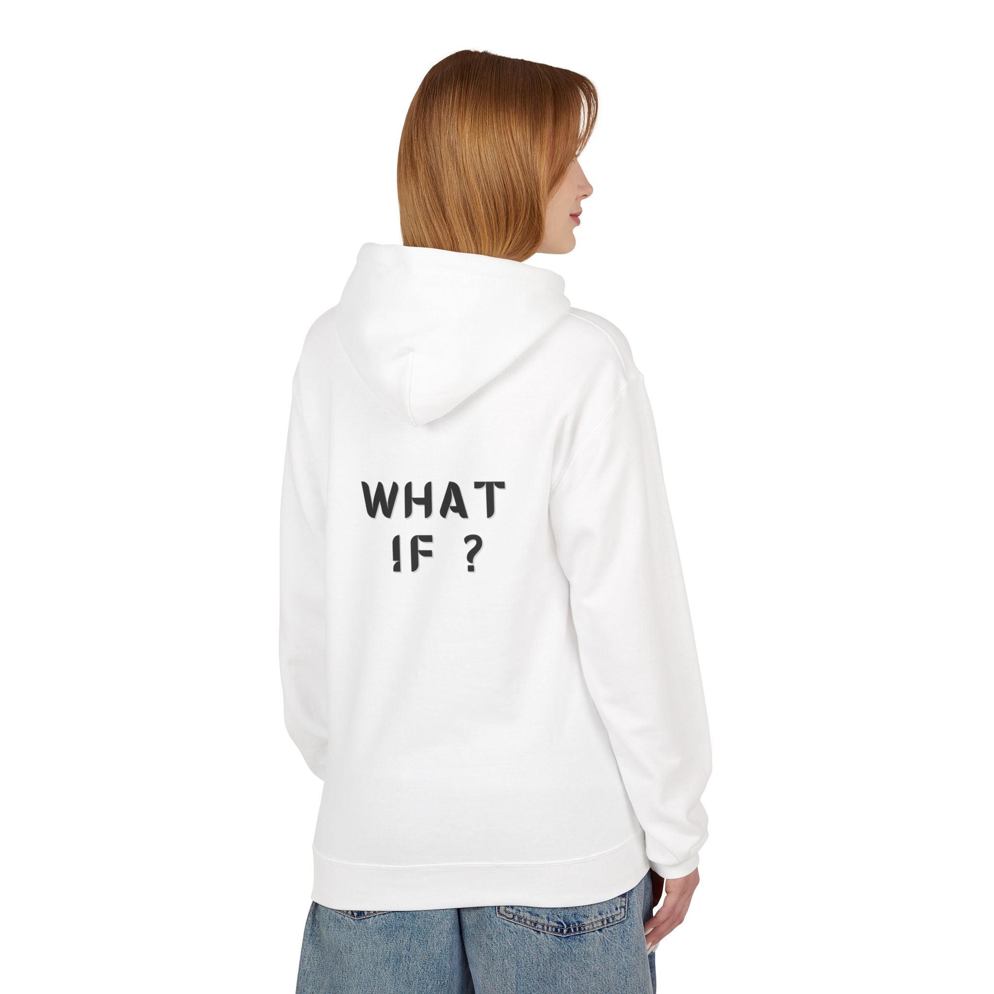 WHAT IF? Minimalist Text Hoodie — Pullover Fleece Hoodie