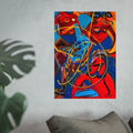 Abstract Expressionist Fine Art Poster — Bold Red & Blue Modern Wall Art —  Superman Cometh