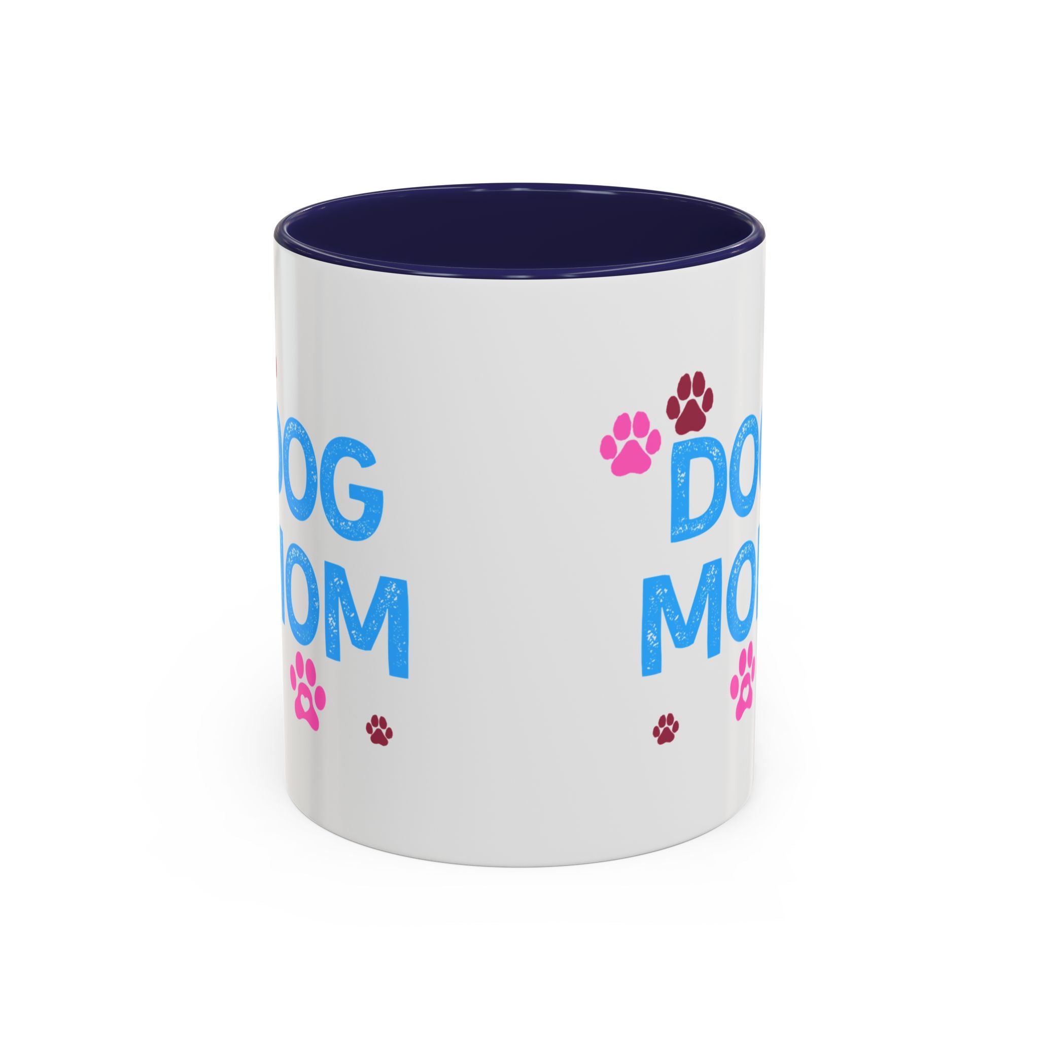 Dog Mom Accent Coffee Mug — Cute Paw Print 11/15oz Gift for Pet Lovers