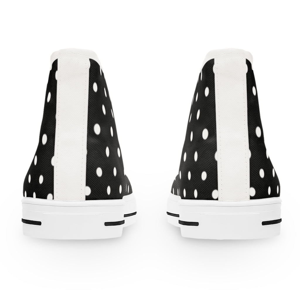 Black Polka Dot High Top Sneakers | Women's High Tops