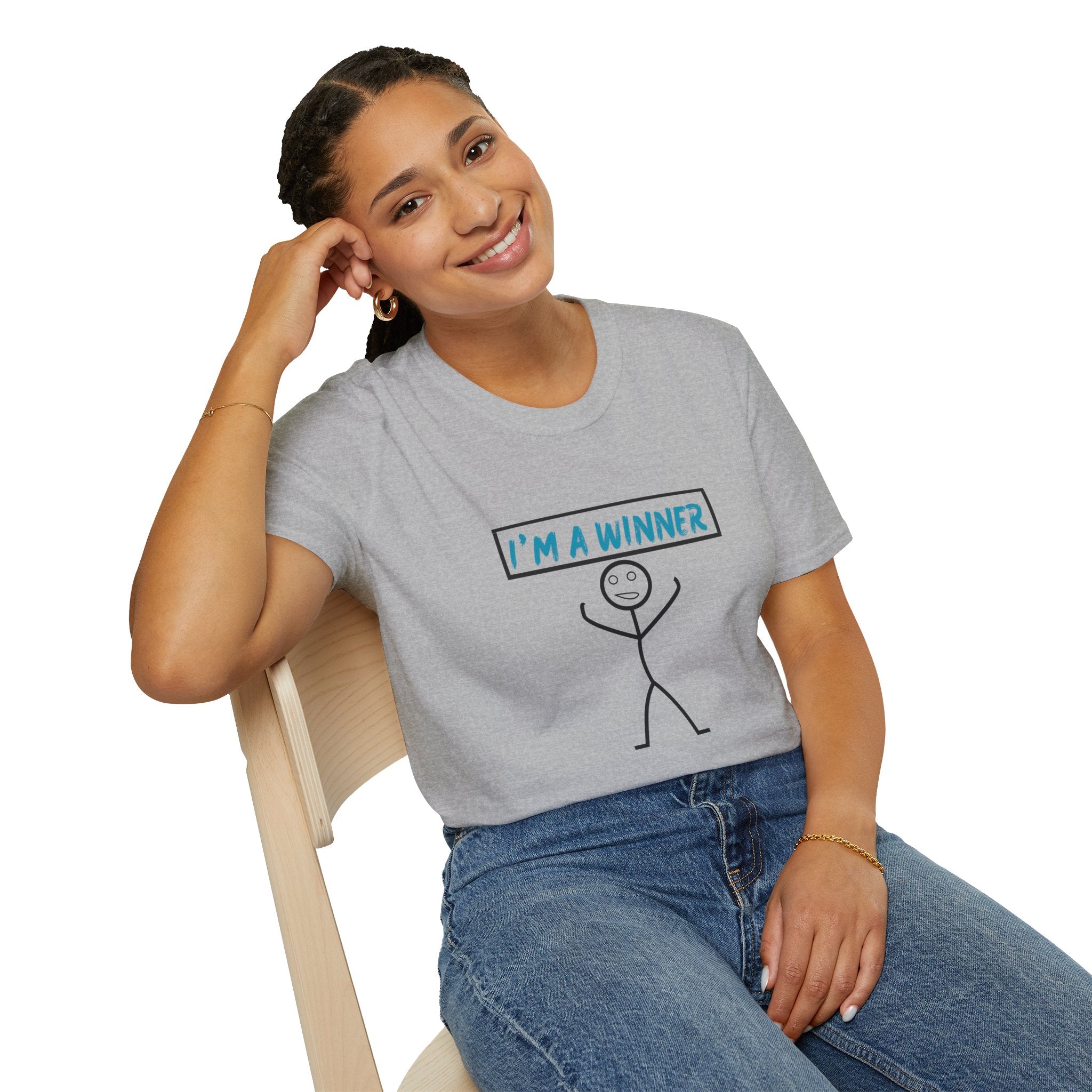 I’m a Winner Stick Figure T-Shirt — Funny Motivational Tee