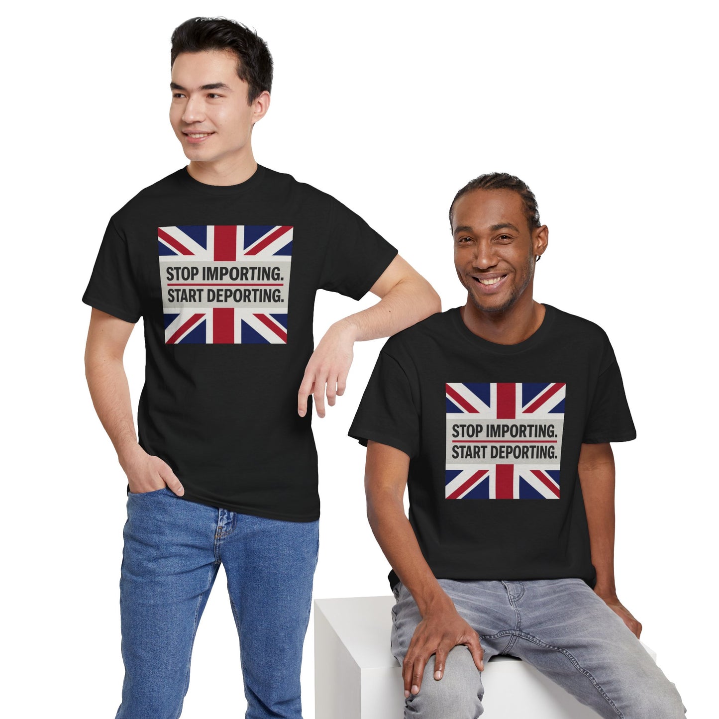 Stop Importing Start Deporting British Statement Tee, Graphic Tee, Unisex Cotton Shirt, Political Humor Shirt, Casual Style T-Shirt