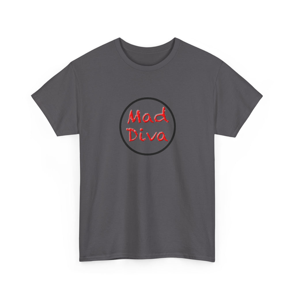 Mad Diva Tee  | Script Logo, Minimal Circle Design