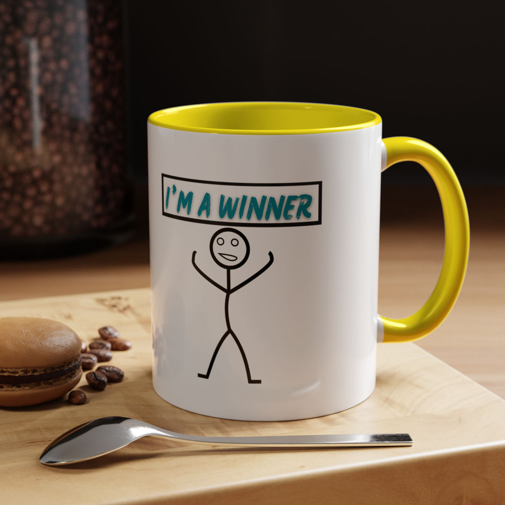 I'm a Winner Accent Coffee Mug — Funny Motivational 11/15oz