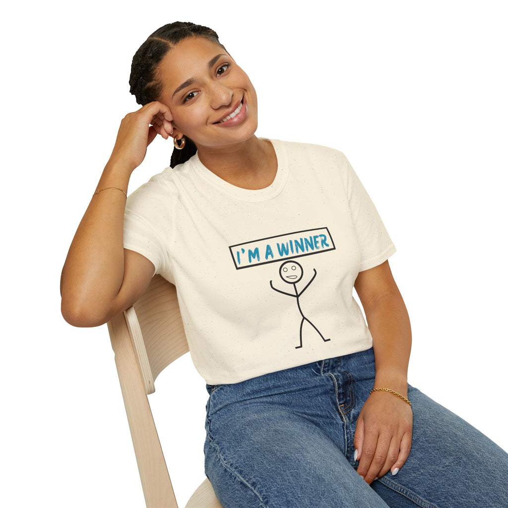 I’m a Winner Stick Figure T-Shirt — Funny Motivational Tee